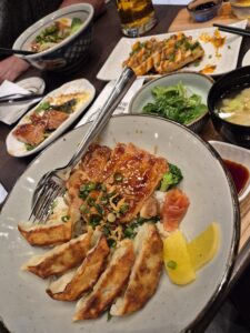 Ramen and Japanese food during a quiet evening after Vipassana integration